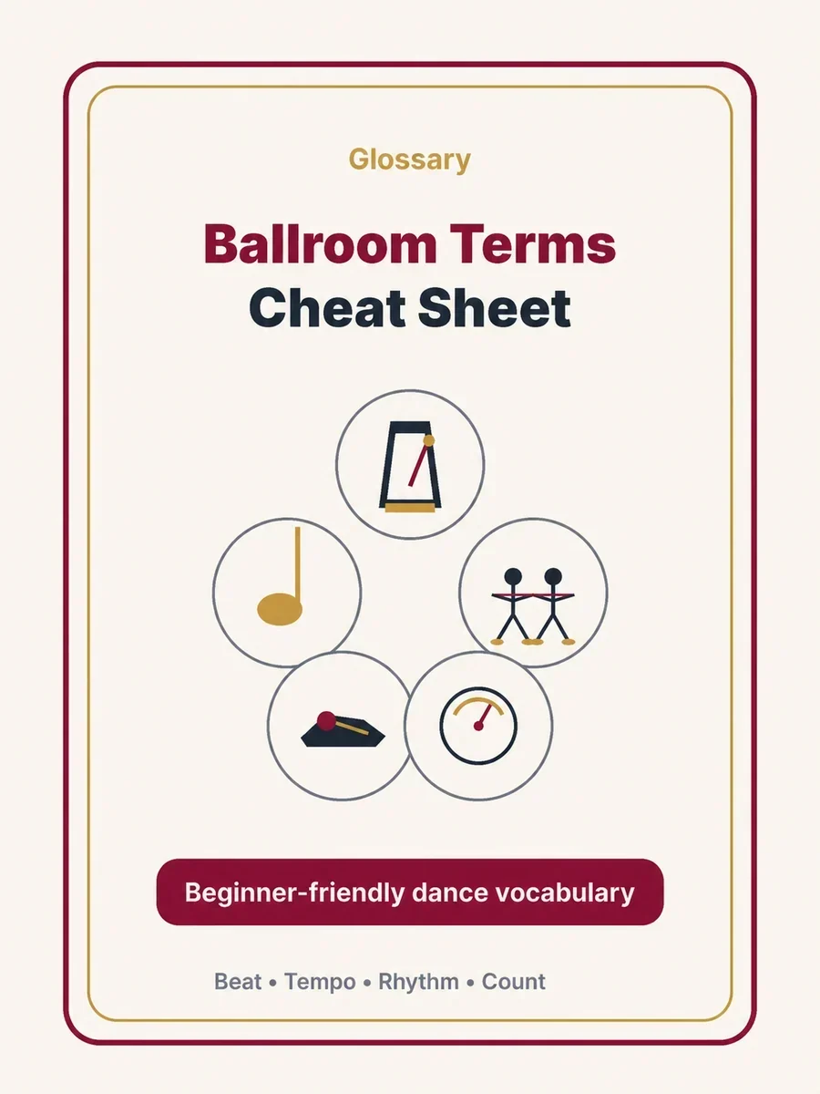 Ballroom Terms Cheat Sheet download cover from Ballroom Pages.
