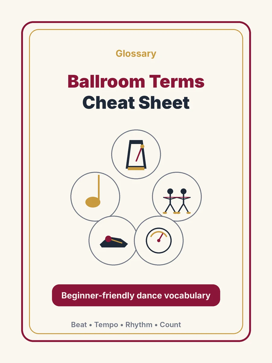 Ballroom Terms Cheat Sheet download cover from Ballroom Pages.