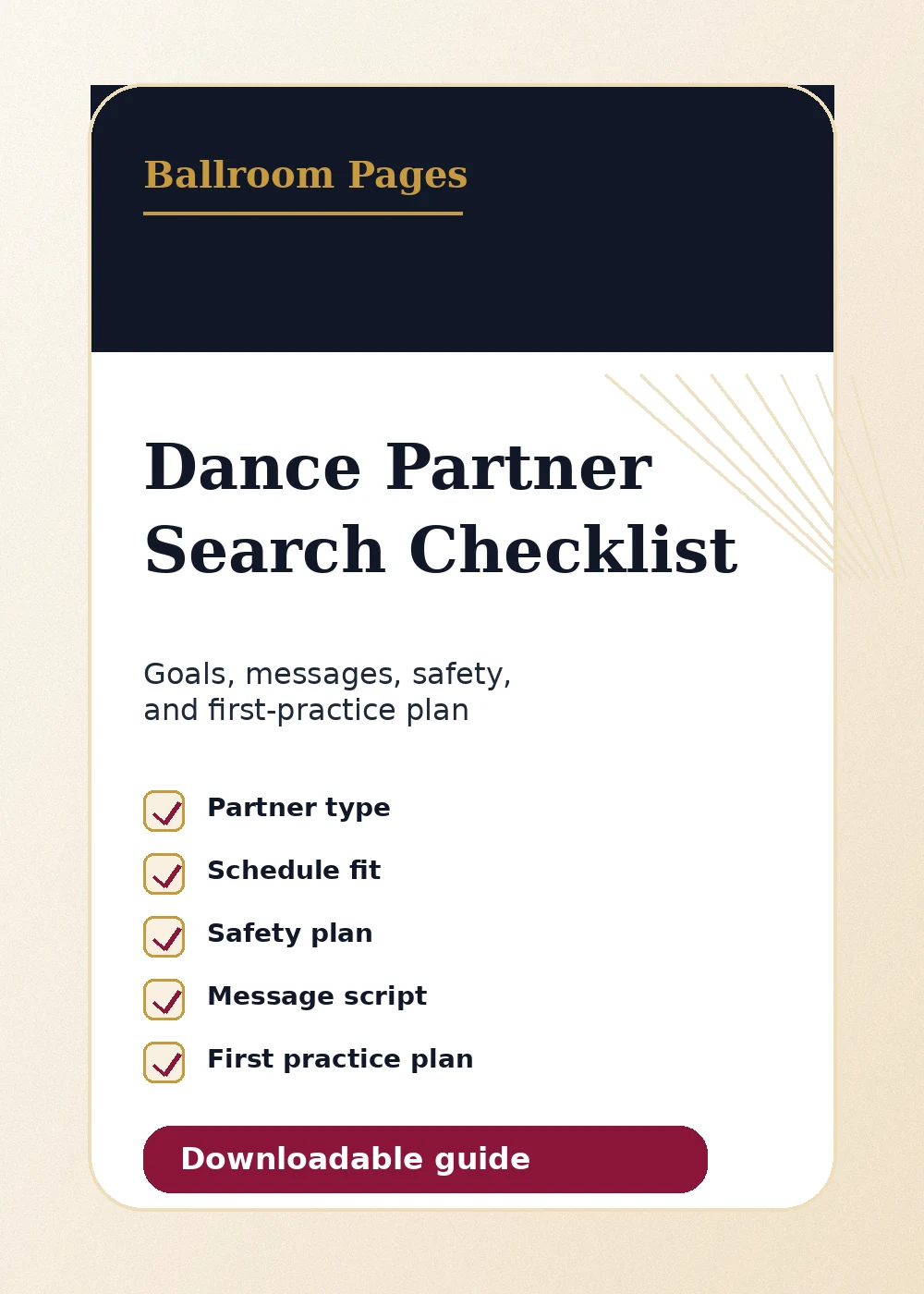 Dance Partner Search Checklist download cover.